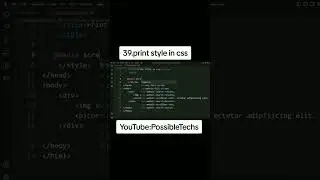 39 css print style | print style in css  | @media print css example | @media screen css | CSS Course