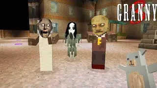 Прохождение новой бабки гренни 3 в майнкрафте побег через ворота Granny chapter 3 minecraft