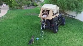 Jeep Wrangler with ARB Roof Top Tent and AEV Rack Mount Combo Plus How To Open