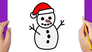 HOW TO DRAW A SNOWMAN EASY | CHRISTMAS DRAWING