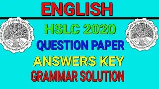 HSLC 2020 question paper grammar solution answer key.