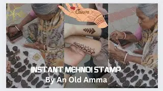 Instant Mehndi || Creative Stamping Art by street artist(old amma) #viralvideo #heenadesign #tattoo