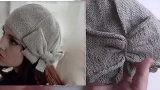 Стильная Элегантная вязаная шапочка с бантом