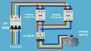 Reverse Forward Motor Starter Connection | Forward Reverse Starter Complete Wiring for 3 Phase Motor