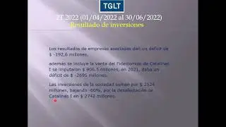 TGLT - TGLT S.A. - 2T 2022