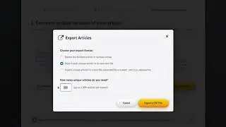 How to export hundreds of unique articles - Spin Rewriter tutorial