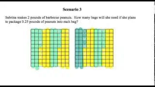 dividing whole number by decimal using an area model (grid)