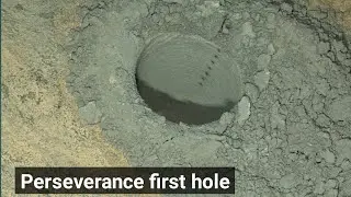 The first borehole drilled by NASA's Perseverance rover on Mars