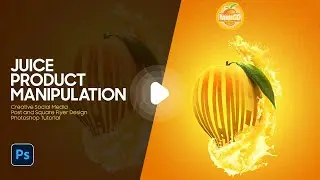 Product manipulation in Photoshop | Mango juice advertising poster design | photoshop tutorial