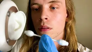 ASMR DEEP Ear Cleaning Exam Using Q-Tips (doctor roleplay, ear to ear, sensitive, 3dio)