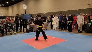 Aaron competing in kata