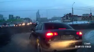 Авария возле Арены Север 19.01.2014 17:55:48 - 17:56:44