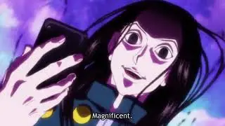Illumi looking at his phone 