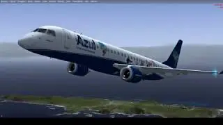 Decolando de Fernando de Noronha com o E195 da AZUL com destino a Recife
