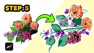 ÇİÇEK ÇİZİMİ Aşama:5  | Flowers bouqeut drawing Step:5  #flowerdrawing #drawing #procreatetutorial