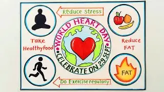 World Heart Day Drawing Easy //World Heart Day Poster Drawing Idea//How to Draw World Heart Day Easy