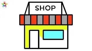 How to draw shop .Easy shop drawing and colouring for kids and toddlers.#kidsdrawing