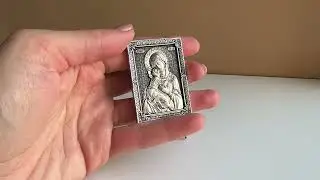Настольная икона «Владимирская» бронза/серебрение