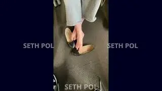 Extreme dangling shoeplay black flats in library with drops (FULL VIDEO IN DESCRIPTIONS)