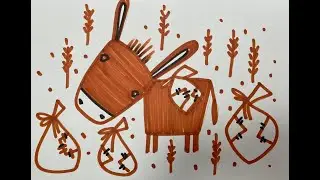 Как нарисовать Ослика ? Учимся рисовать .Раскраска для детей