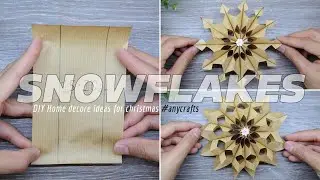 #DIY || how to make snowflakes ❄ using paper carry bag || Christmas home decor ideas || #anycrafts
