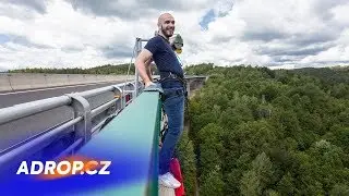 Bungee jumping z mostu v Chomutově | Honza Mašinda testuje skok z 62 metrů pro Adrop.cz