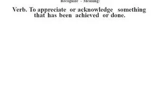 Recognize definition | Recognize meaning