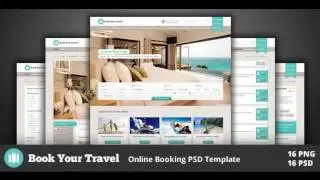 Preview Book Your Travel - Online Booking Template PSD Ret