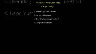 How do you define a custom model manager in Django