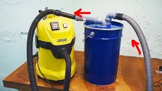 HOW TO MAKE A CYCLONE FOR A VACUUM CLEANER YOURSELF. A bucket turned into a cyclone filter in 5 m...