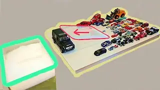 Cool Toy Cars Jump Into The Hot Foam Water