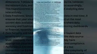 live connection in Tableau