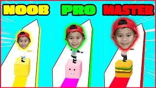 CUBE SURFER! NOOB vs PRO vs HACKER! In Real Life! Kaven App Review