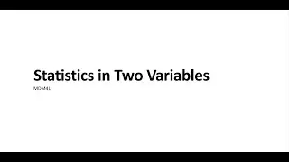 Linear Regression and Stats in Two Variables