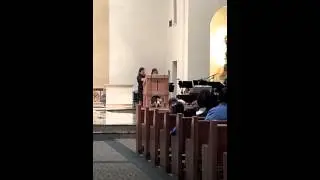 Lolly, first reading at mass.