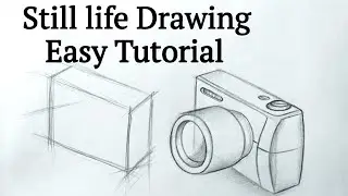 How to draw Still life drawing Camera step by step for beginners Basics Drawing Tutorial with pencil