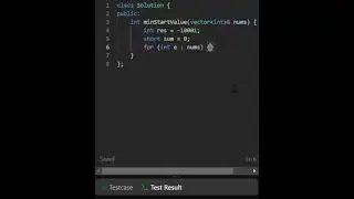 Simple and short solution to Minimum Value to Get Positive Step by Step Sum - LeetCode No. 1413