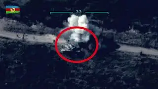 Удары ВС Азербайджана по танкам армянских военных. Azerbaijani army strikes against Armenian tanks.