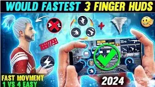 TOP 3 BEST 3 FINGER CUSTOM HUD FREE FIRE (MOVMENT+HEADSHOT)😎 BEST 3 FINGER CUSTOM HUD IN FF 2024 🔥