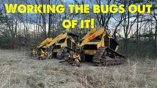 Bell Ultra C feller buncher….checking transmission pump pressure.