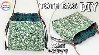 [DIY] Easy way to make a Tote Bag with Pockets 🍀 Drawstring bag