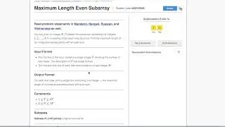 Maximum Length Even Subarray- Codechef Lunchtime