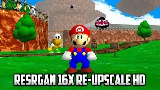 ⭐ Super Mario 64 PC Port - RESRGAN 16xre upscale HD Texture Pack