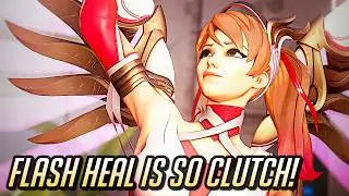 Mercy's Flash Heal is SO Clutch! 💗 Grandmaster Mercy - Overwatch