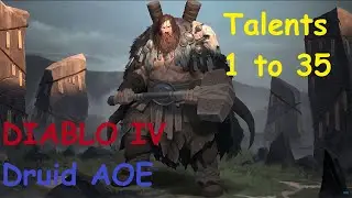 Diablo IV Druid-AOE  Билд для прокачки с 1 по 35 уровень / Build for leveling 1 to 35 (Talents)