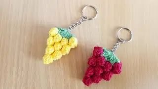 CROCHET KEYCHAIN FRUIT "GRAPE" #crochet #crochettutorial #crochetkeychain