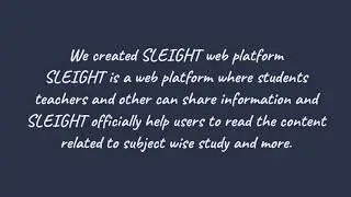 PHP and MySQL based Final Year Project || SLEIGHT, My Final Year Project.
