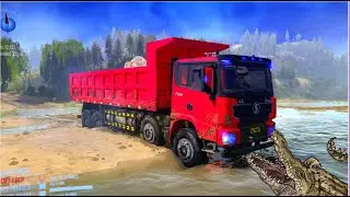 Spintires MudRunner Truck Driving Across The Most Dangerous Bridge MOD 2022