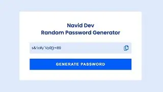 🎬Random Password Generator | Html CSS Javascript✨