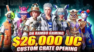 PUBG Mobile Custom Crate Opening 26,000 UC 🔥😍 || Rambo